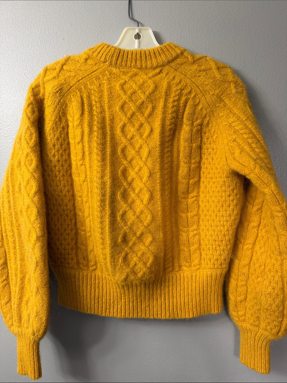Jcrew X Demylee wool blend yellow sweater, S Womens Mustard Ribbed Sweater - Picture 6 of 7